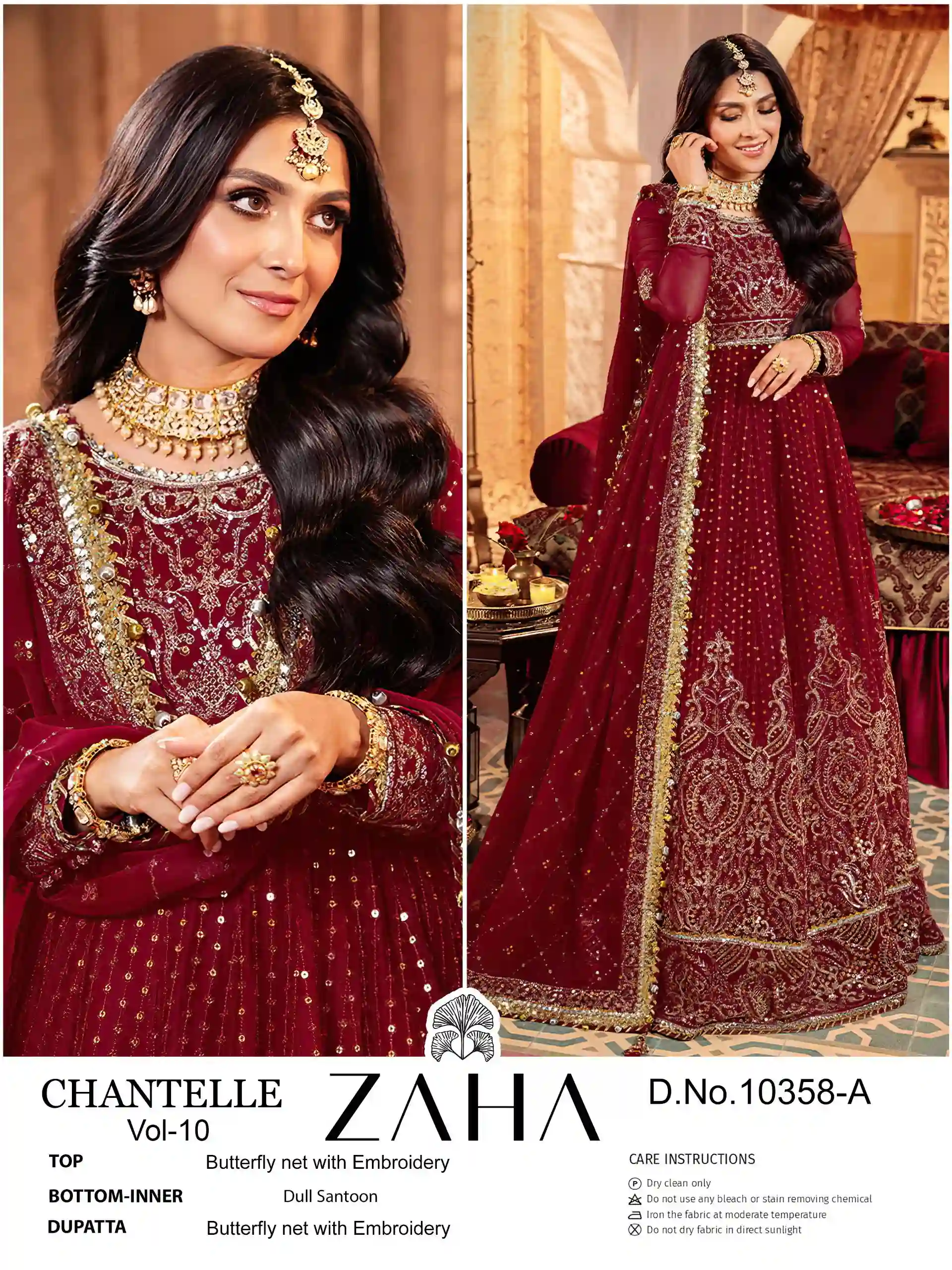 Zaha Chantelle Vol 10 Butterfly Net Wholesale Pakistani Salwar Suit Catalog — Wholesale Pakistani Suits, MPA wholesale from Surat — Photo 6